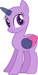 Size: 985x1912 | Tagged: safe, artist:pegasski, derpibooru import, oc, oc only, alicorn, pony, suited for success, alicorn oc, bald, base, eyelashes, eyes closed, horn, simple background, smiling, solo, transparent background, two toned wings, wings