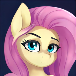 Size: 1024x1024 | Tagged: safe, artist:thisponydoesnotexist, derpibooru import, fluttershy, pegasus, pony, bedroom eyes, female, looking at you, mare, neural network, solo, technically not fluttershy