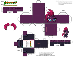 Size: 2979x2354 | Tagged: safe, derpibooru import, edit, tempest shadow, unicorn, my little pony: pony life, my little pony: the movie, craft, cubeecraft, papercraft, printable, simple background, white background