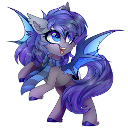 Size: 3000x3000 | Tagged: safe, artist:_spacemonkeyz_, derpibooru import, oc, oc only, oc:midnight feathers, bat pony, clothes, freckles, scarf, simple background, solo, transparent background