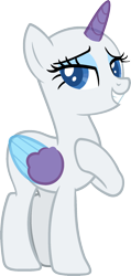 Size: 979x2052 | Tagged: safe, artist:pegasski, derpibooru import, oc, oc only, alicorn, pony, wonderbolts academy, alicorn oc, bald, base, eyelashes, eyes closed, grin, hooves to the chest, horn, raised hoof, simple background, smiling, solo, transparent background, two toned wings, wings