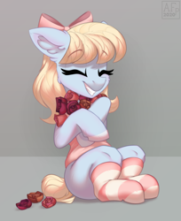 Size: 2860x3500 | Tagged: safe, artist:airfly-pony, derpibooru import, oc, oc only, oc:tulip toss, clothes, femboy, flower, long hair, male, rose, smiling, socks, solo, striped socks