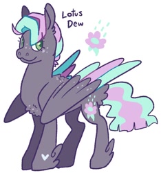 Size: 1024x1092 | Tagged: safe, artist:babypaste, derpibooru import, oc, oc:lotus dew, pegasus, pony, colored wings, colored wingtips, female, freckles, hoof fluff, magical gay spawn, mare, multicolored wings, offspring, parent:soarin', parent:thunderlane, parents:soarilane, simple background, solo, white background, wing freckles, wings