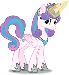 Size: 8061x8761 | Tagged: safe, artist:frownfactory, derpibooru import, princess flurry heart, alicorn, adult flurry heart, crown, female, horn, jewelry, magic, mare, older, older flurry heart, regalia, simple background, solo, transparent background, vector, wings