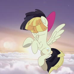 Size: 2294x2306 | Tagged: safe, derpibooru import, songbird serenade, pegasus, pony, hair bow, hair over eyes