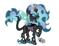 Size: 663x512 | Tagged: safe, artist:tassji-s, derpibooru import, oc, oc only, oc:berry blaze, changeling, hybrid, kirin, nirik, original species, kiriling, simple background, solo, transparent background