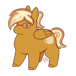 Size: 2400x2400 | Tagged: safe, artist:firehearttheinferno, derpibooru import, oc, oc only, oc:coffee cream, pegasus, pony, chibi, chimken numget, chubby, commission, cute, glasses, pegasus oc, potato pony, simple background, solo, transparent background, wings