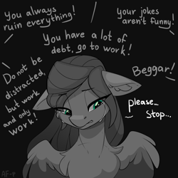 Size: 3500x3500 | Tagged: safe, artist:airfly-pony, derpibooru import, oc, oc only, oc:scarlett drop, pegasus, pony, crying, female, sad