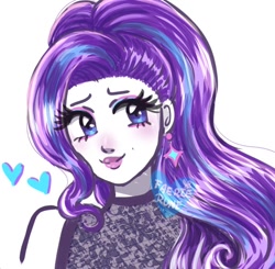 Size: 1024x1005 | Tagged: safe, artist:faerierune, derpibooru import, starlight glimmer, human, ear piercing, earring, humanized, jewelry, piercing, smiling, solo