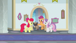 Size: 1920x1080 | Tagged: safe, derpibooru import, screencap, apple bloom, scootaloo, sweetie belle, the last problem, cutie mark crusaders, older, older apple bloom, older cmc, older scootaloo, older sweetie belle, school of friendship