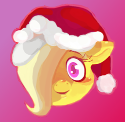 Size: 808x784 | Tagged: safe, artist:smirk, derpibooru import, oc, oc:mutter butter, blushing, christmas, hat, holiday, santa hat