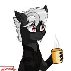 Size: 3840x3840 | Tagged: safe, artist:chage, derpibooru import, oc, oc only, oc:thundershift, pegasus, pony, bust, coffee, coffee mug, mug, portrait, simple background, solo, transparent background