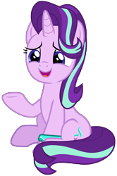 Size: 5916x8902 | Tagged: safe, artist:famousmari5, starlight glimmer, pony, unicorn, student counsel, absurd resolution, cutie mark, female, mare, open mouth, simple background, sitting, solo, transparent background, vector