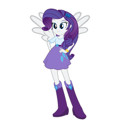 Size: 1280x1280 | Tagged: safe, derpibooru import, edit, editor:mario101, rarity, equestria girls, pegasus rarity, ponied up, race swap, simple background, solo, transparent background, wings