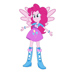 Size: 1280x1280 | Tagged: safe, derpibooru import, edit, editor:mario101, pinkie pie, pegasus, equestria girls, pegasus pinkie pie, ponied up, race swap, simple background, solo, transparent background, wings