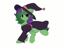 Size: 1590x1152 | Tagged: safe, artist:little-sketches, derpibooru import, oc, oc only, pony, unicorn, cape, clothes, female, hat, leg in air, mare, solo, standing, wizard hat