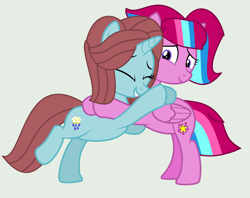 Size: 1640x1296 | Tagged: safe, artist:jadethepegasus, derpibooru import, oc, oc:bubble sparkle, oc:sassy goldylinks, pony, unicorn, alternate universe, bubbleverse, cousins, female, magical lesbian spawn, magical threesome spawn, multiple parents, next generation, offspring, parent:glitter drops, parent:november rain, parent:peppermint goldylinks, parent:spring rain, parent:tempest shadow, parent:twilight sparkle, parents:glittershadow, parents:novemberlinks, parents:sprglitemplight, parents:springdrops, parents:springshadow, parents:springshadowdrops