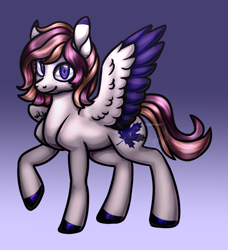 Size: 1133x1241 | Tagged: safe, artist:system-destroyer, derpibooru import, oc, oc only, oc:night fall, pegasus, pony, female, freckles, mare, solo, two toned wings, wings
