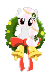 Size: 600x900 | Tagged: safe, artist:katelynleeann42, derpibooru import, oc, oc:winter blush, pony, christmas wreath, female, mare, simple background, solo, transparent background, wreath