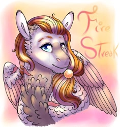 Size: 600x636 | Tagged: safe, artist:malinraf1615, derpibooru import, fire streak, pegasus, pony, alternate design, solo