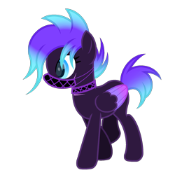Size: 1800x1800 | Tagged: safe, artist:ponkus, derpibooru import, oc, oc only, oc:rad blast, pegasus, pony, fallout equestria, choker, female, mare, mask, simple background, solo, transparent background, two toned wings, wings