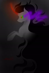 Size: 1479x2220 | Tagged: safe, artist:crystalcontemplator, derpibooru import, king sombra, pony, unicorn, male, rearing, solo, sombra eyes, stallion