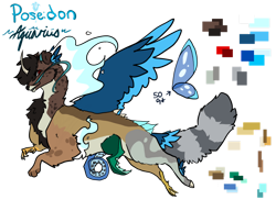 Size: 1280x930 | Tagged: safe, artist:ayartzramen, derpibooru import, oc, oc:poseidon aquarius, draconequus, hybrid, interspecies offspring, offspring, parent:discord, parent:princess celestia, parents:dislestia, reference sheet, simple background, solo, transparent background