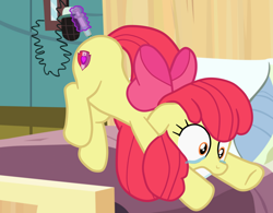 Size: 1708x1334 | Tagged: safe, artist:gmaplay, derpibooru import, apple bloom, earth pony, pony, bloom butt, butt, crying, injection, literal butthurt, misleading thumbnail, older, older apple bloom, pain, solo, syringe, tears of pain, teary eyes, vaccination
