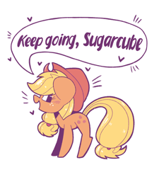 Size: 1080x1200 | Tagged: safe, artist:support-ponies, derpibooru import, applejack, earth pony, pony, applejack's hat, cowboy hat, cute, hat, jackabetes, motivational, positive ponies, positivity, solo