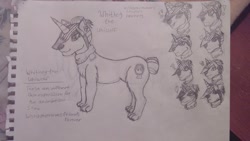 Size: 1024x576 | Tagged: safe, artist:bronywishbone, derpibooru import, oc, oc:whitney the uniwolf, hybrid, unicorn, wolf, concept art, expressions, sketch, traditional art, wishbone heroes: friends forever