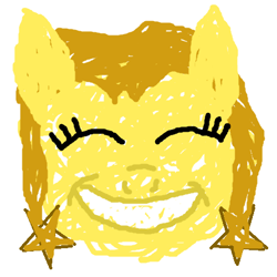 Size: 444x444 | Tagged: safe, artist:donin, derpibooru exclusive, derpibooru import, oc, oc only, oc:golden star, earth pony, pony, 1000 hours in ms paint, bust, eyes closed, female, grin, mare, portrait, simple background, smiling, solo, white background