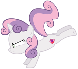 Size: 7000x6200 | Tagged: safe, artist:tardifice, derpibooru import, sweetie belle, pony, unicorn, growing up is hard to do, absurd resolution, female, filly, kicking, simple background, solo, transparent background, two toned mane, two toned tail, vector
