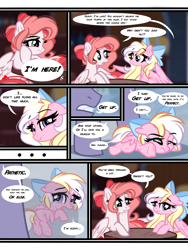 Size: 3000x3989 | Tagged: safe, artist:emberslament, derpibooru import, oc, oc:bay breeze, oc:frigid breeze, oc:hearts adore, pegasus, abuse, bow, comic, crying, dialogue, female, filly, flashback, hair bow, injured, male, mare, offscreen character, sad, speech bubble, stallion