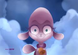 Size: 3507x2481 | Tagged: safe, artist:boxypop, derpibooru import, pom lamb, lamb, sheep, them's fightin' herds, community related, female, female focus, looking at you, solo focus, thousand yard stare
