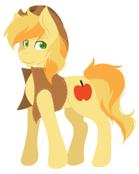 Size: 1280x1608 | Tagged: safe, artist:mscolorsplash, derpibooru import, braeburn, earth pony, pony, clothes, colored pupils, cowboy hat, hat, lineless, male, simple background, solo, stallion, transparent background, vest