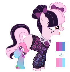 Size: 2945x3011 | Tagged: safe, artist:strawberry-spritz, derpibooru import, oc, oc only, earth pony, pony, clothes, female, mare, offspring, parent:funnel web, parent:pinkie pie, simple background, solo, transparent background