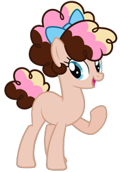 Size: 1085x1549 | Tagged: safe, artist:strawberry-spritz, derpibooru import, oc, oc only, earth pony, pony, blank flank, female, mare, offspring, parent:cheese sandwich, parent:pinkie pie, parents:cheesepie, simple background, solo, transparent background