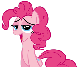 Size: 2639x2272 | Tagged: safe, artist:j-brony, derpibooru import, pinkie pie, earth pony, pony, bipedal, female, lidded eyes, mare, open mouth, simple background, solo, transparent background, vector