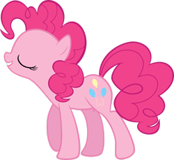 Size: 2559x2343 | Tagged: safe, artist:quasdar, derpibooru import, pinkie pie, earth pony, pony, eyes closed, female, mare, simple background, solo, transparent background, vector, walking