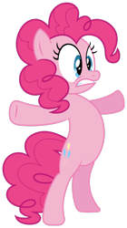 Size: 1835x3267 | Tagged: safe, artist:floppychiptunes, derpibooru import, pinkie pie, earth pony, pony, bipedal, female, mare, simple background, solo, t pose, transparent background, vector