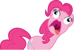 Size: 2980x2012 | Tagged: safe, artist:groxy-cyber-soul, derpibooru import, pinkie pie, earth pony, pony, too many pinkie pies, derp, derp face, female, gasp, mare, pinkie frogmouth, simple background, solo, transparent background, vector