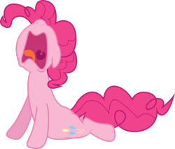 Size: 2651x2262 | Tagged: safe, artist:shadyhorseman, derpibooru import, pinkie pie, earth pony, pony, too many pinkie pies, female, mare, nose in the air, open mouth, simple background, solo, tongue out, transparent background, uvula, vector, volumetric mouth, wailing