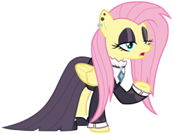 Size: 9000x7000 | Tagged: safe, artist:tardifice, derpibooru import, fluttershy, pegasus, pony, fake it 'til you make it, absurd resolution, fluttergoth, simple background, solo, transparent background, vector