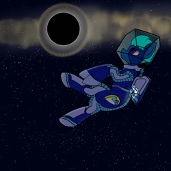 Size: 1000x1000 | Tagged: safe, artist:lightnys, derpibooru import, oc, oc:lightning star, black hole, space, spacesuit