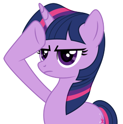 Size: 3649x3667 | Tagged: safe, artist:rioshi, artist:starshade, derpibooru import, twilight sparkle, pony, unicorn, base used, female, mare, rainbow dash salutes, salute, simple background, solo, transparent background