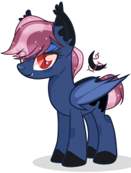 Size: 3441x4547 | Tagged: safe, artist:rose-moonlightowo, derpibooru import, oc, bat pony, pony, female, magical lesbian spawn, mare, offspring, parent:princess luna, parent:rainbow dash, parents:lunadash, simple background, solo, transparent background