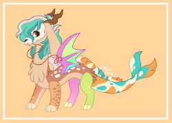 Size: 2882x2080 | Tagged: safe, artist:sakurainu2715, derpibooru import, oc, oc:marlin angel, draconequus, hybrid, interspecies offspring, male, offspring, parent:discord, parent:fluttershy, parents:discoshy, solo