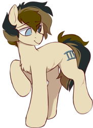 Size: 933x1275 | Tagged: safe, artist:crimmharmony, derpibooru import, oc, oc only, oc:115, earth pony, pony, heterochromia, male, simple background, solo, transparent background