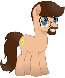 Size: 1900x2281 | Tagged: safe, artist:kuren247, derpibooru import, oc, oc:kuren, earth pony, pony, 2021 community collab, derpibooru community collaboration, facial hair, glasses, male, movie accurate, ponysona, simple background, solo, transparent background