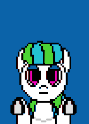 Size: 300x420 | Tagged: safe, artist:nukepony360, derpibooru import, oc, oc only, oc:oasis (osai), earth pony, pony, animated, ask, ask the prototypes, female, gif, mare, pixel art, simple background, solo